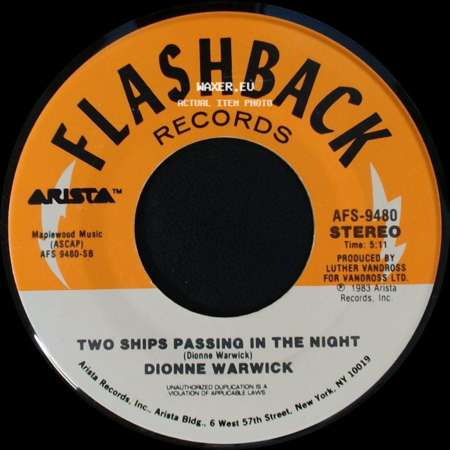 Dionne Warwick / Dionne & Friends - Two Ships Passing In The Night / That's What Friends Are For side A