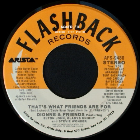 Dionne Warwick / Dionne & Friends - Two Ships Passing In The Night / That's What Friends Are For side B