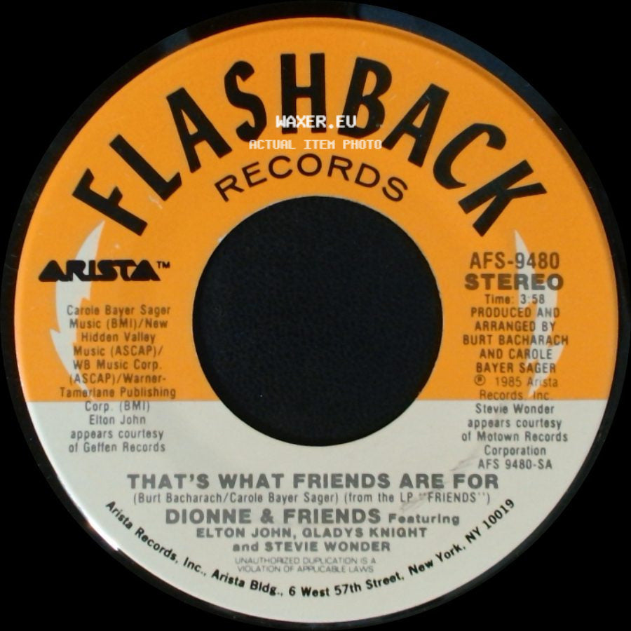 Dionne Warwick / Dionne & Friends - Two Ships Passing In The Night / That's What Friends Are For side B