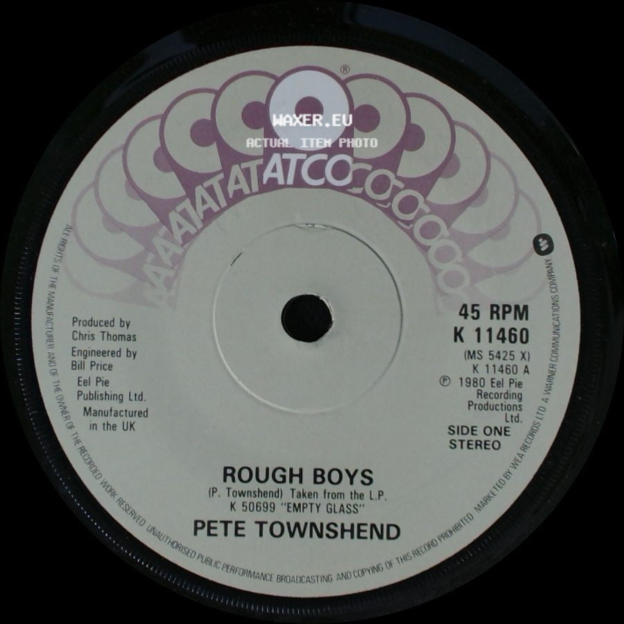 Pete Townshend - Rough Boys / And I Moved side A