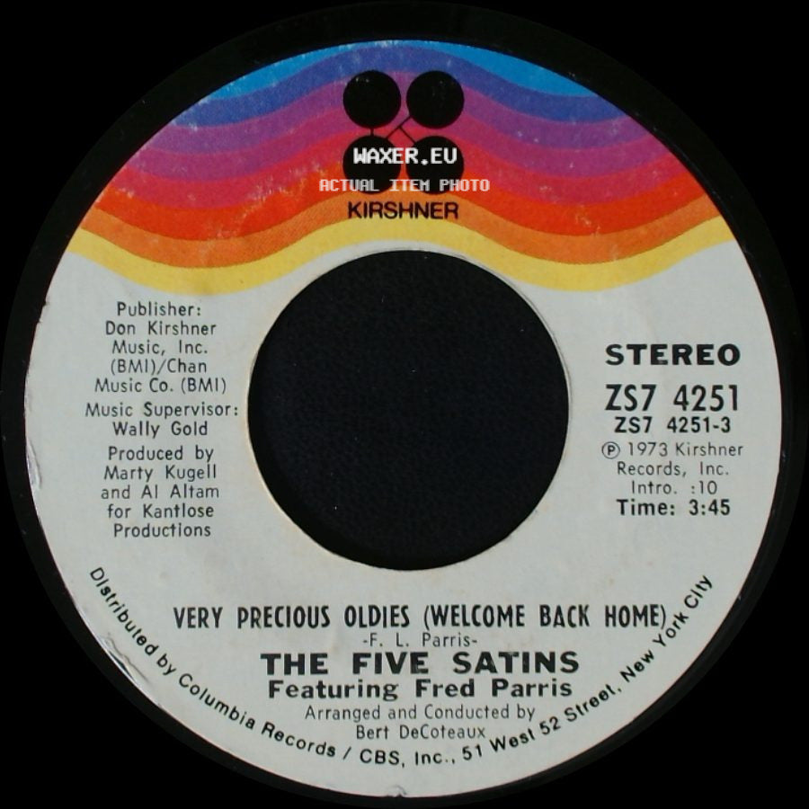 The Five Satins Featuring Fred Parris - You Are Love / Very Precious Oldies (Welcome Back Home) side B