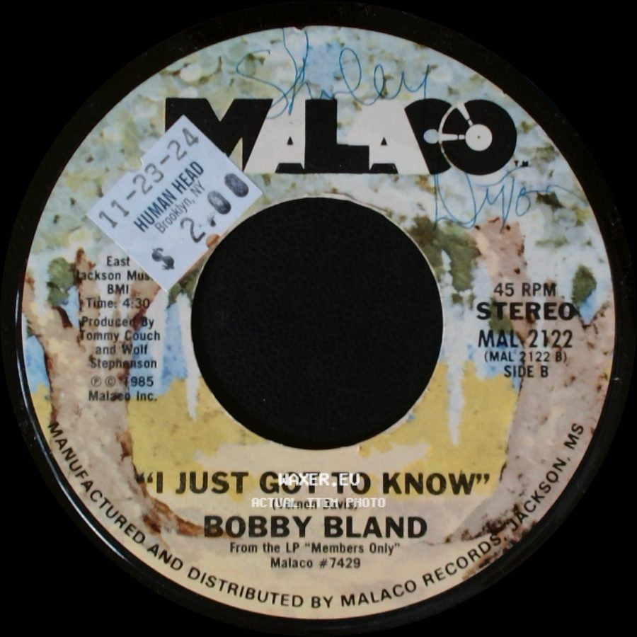 Bobby Bland - Members Only / I Just Got To Know side B
