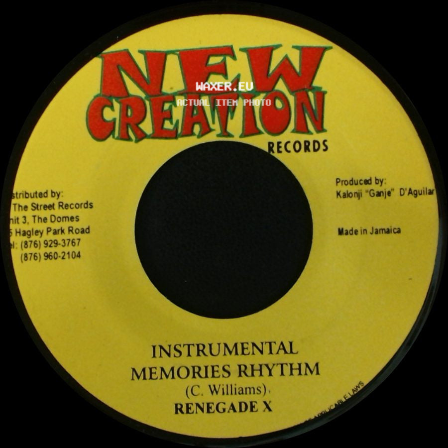 Renegade X / Sizzla - Instrumental Memories Rhythm / Repatriation side A
