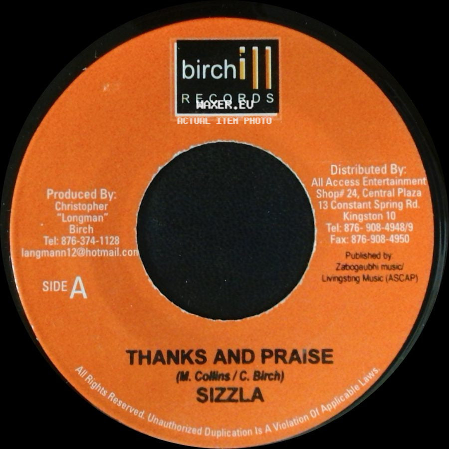Sizzla / Birch - Thanks And Praise / Cry Baby side A