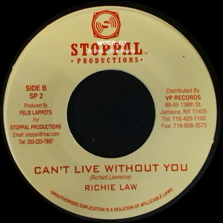 Bluzh & L.E.C. / Richie Law - Hear Dem Talking / Can't Live Without You side B