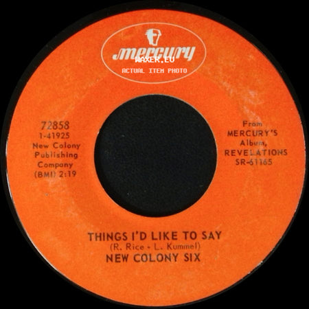 New Colony Six - Come And Give Your Love To Me / Things I'd Like To Say side B
