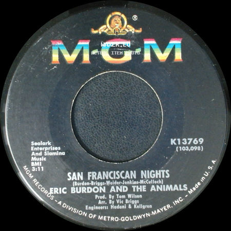 Eric Burdon And The Animals - San Franciscan Nights / Good Times side A