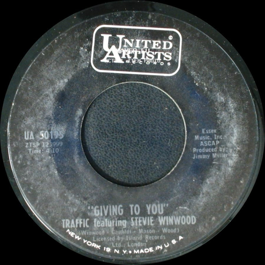 Traffic Featuring Stevie Winwood - Giving To You / Paper Sun side A
