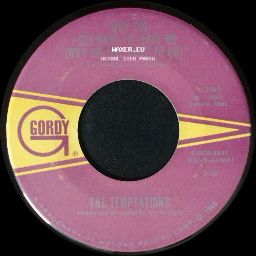 The Temptations - Cloud Nine / Why Did She Have To Leave Me (Why Did She Have To Go) side B