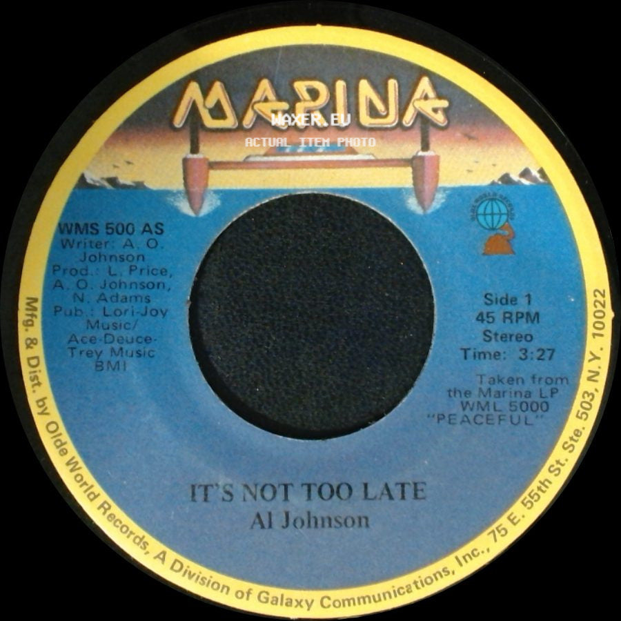 Al Johnson - It's Not Too Late / I'll Do Anything For You side A