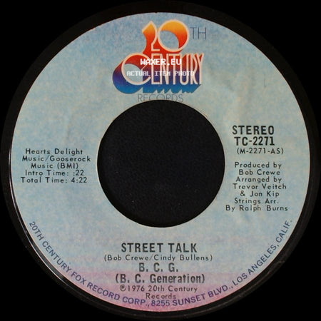 B. C. G. / B. C. G. (B. C. Generation) - Street Talk (Var. Ii) / Street Talk side B