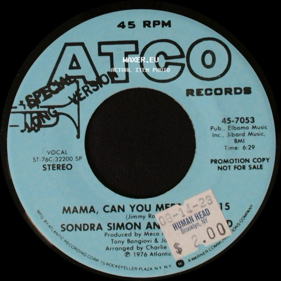 Sondra Simon And Band / Sondra Simon And Simon Said - Mama, Can You Meet Me 15 / Mama, Can You Meet The 6:15 side A