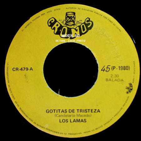Los Lamas - Mi Sentencia / Gotitas De Tristeza side B
