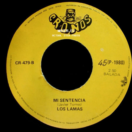 Los Lamas - Mi Sentencia / Gotitas De Tristeza side A
