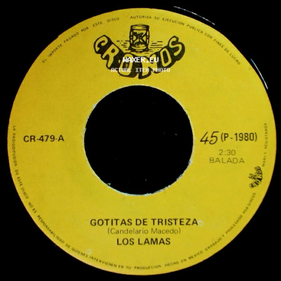 Los Lamas - Mi Sentencia / Gotitas De Tristeza side B