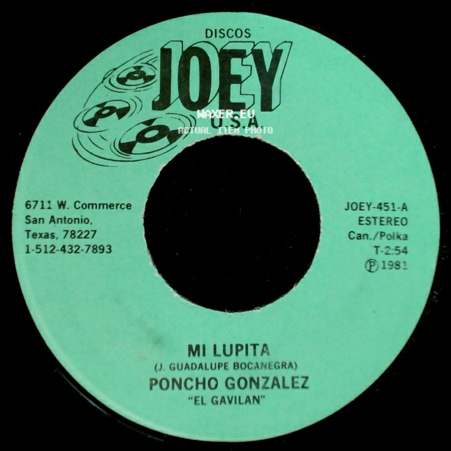 Poncho Gonzalez "El Gavilan" - Mi Lupita / Peor Que La Muerte side A