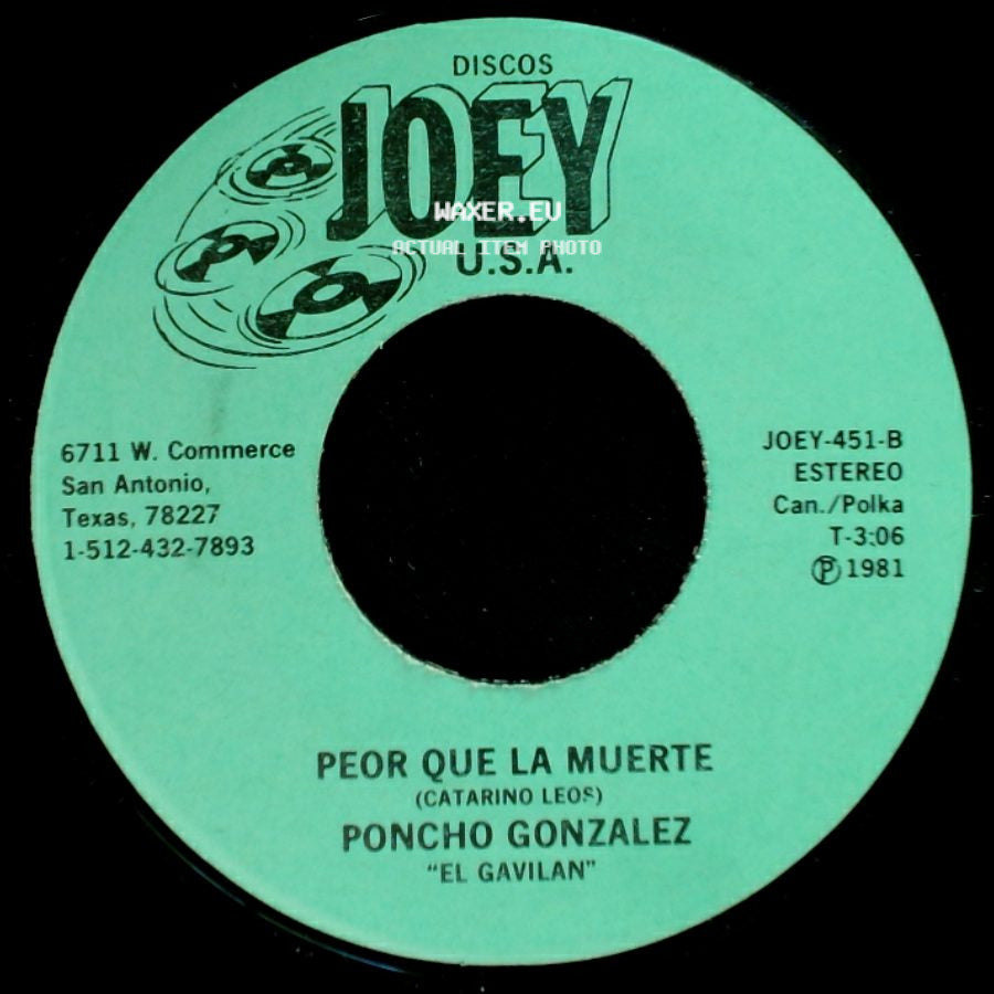 Poncho Gonzalez "El Gavilan" - Mi Lupita / Peor Que La Muerte side B