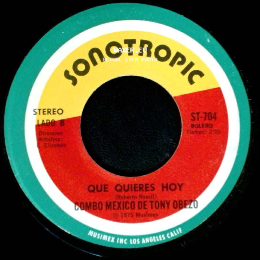 Combo Mexico De Tony Obezo - La Manteca De Cacao / Que Quieres Hoy side B