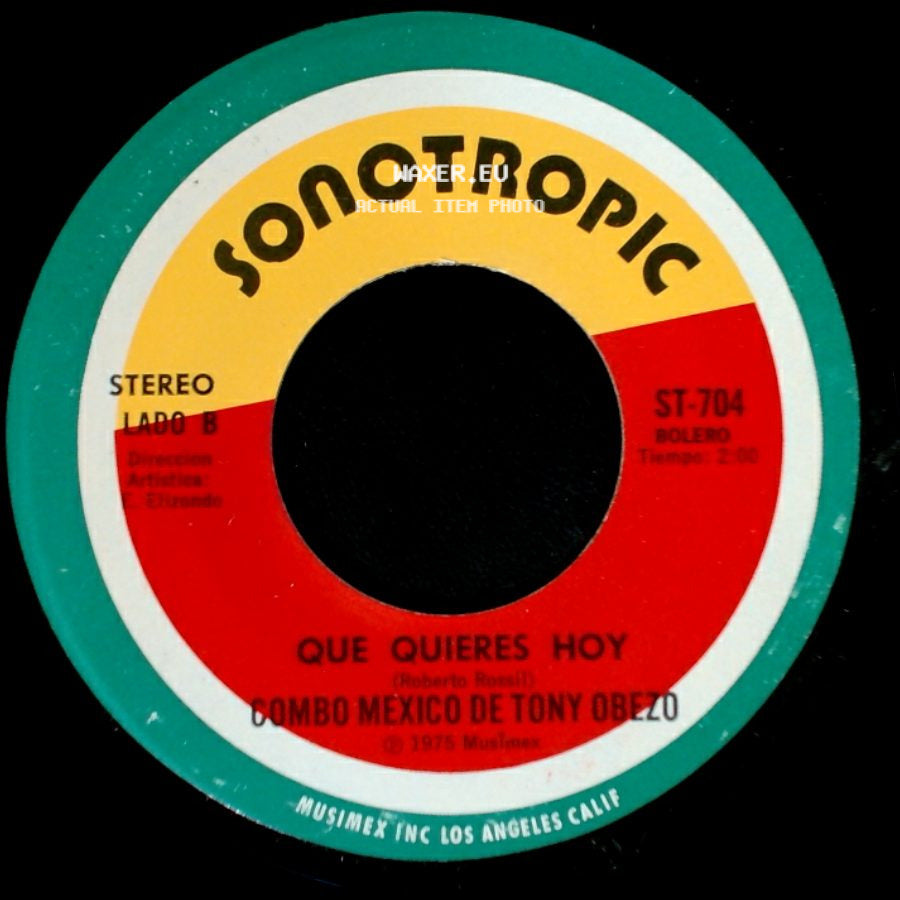 Combo Mexico De Tony Obezo - La Manteca De Cacao / Que Quieres Hoy side B
