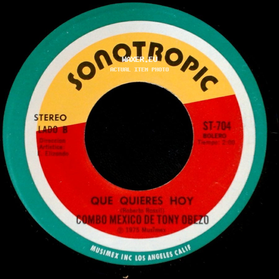 Combo Mexico De Tony Obezo - La Manteca De Cacao / Que Quieres Hoy side B