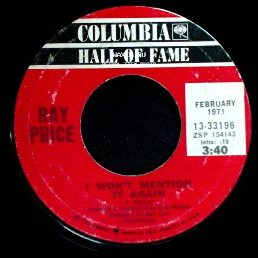 Ray Price - For The Good Times / I Won't Mention It Again side B