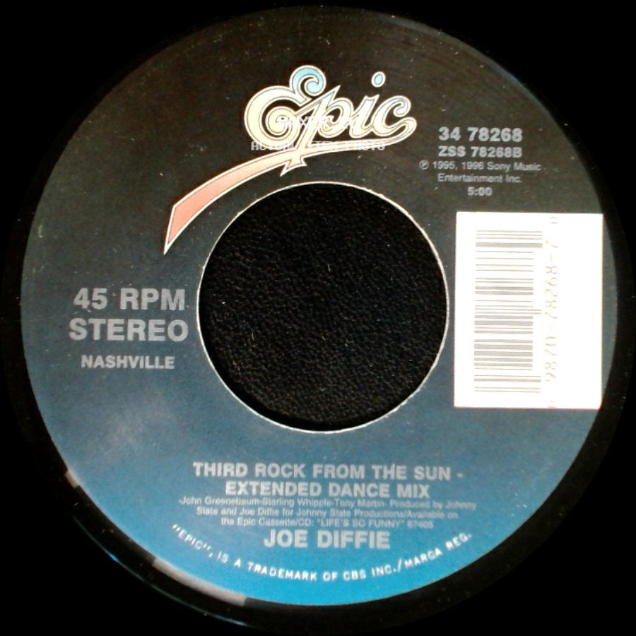 Joe Diffie - Third Rock From The Sun - Extended Dance Mix / Down In A Ditch side A