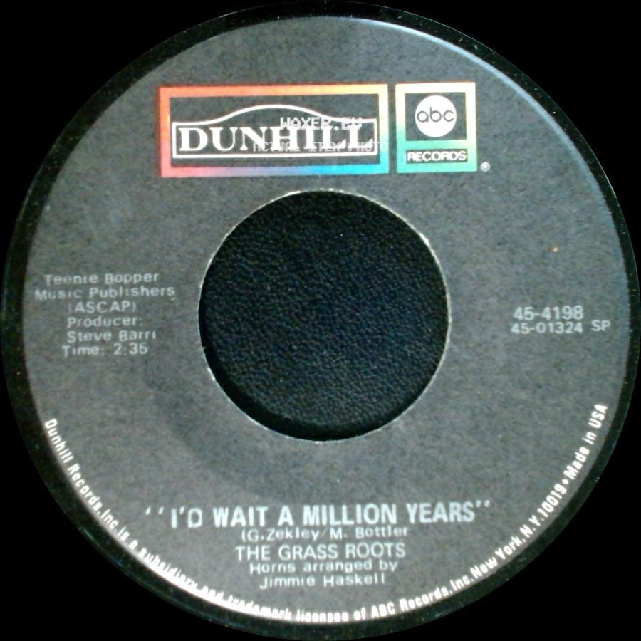 The Grass Roots - Fly Me To Havana / I'd Wait A Million Years side B