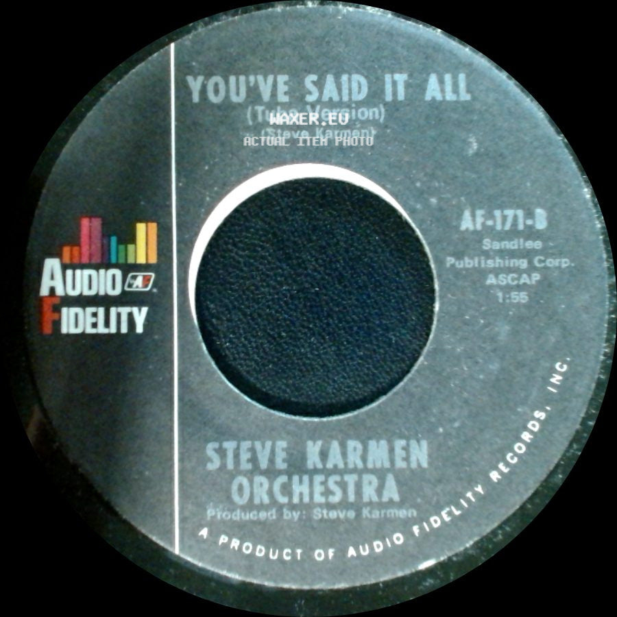 Steve Karmen Orchestra - You've Said It All (Four Feeling) / You've Said It All (Tuba Version) side B