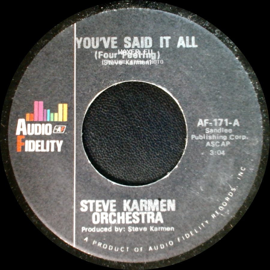 Steve Karmen Orchestra - You've Said It All (Four Feeling) / You've Said It All (Tuba Version) side A