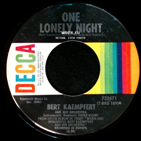 Bert Kaempfert And His Orchestra - The Maltese Melody / One Lonely Night side B