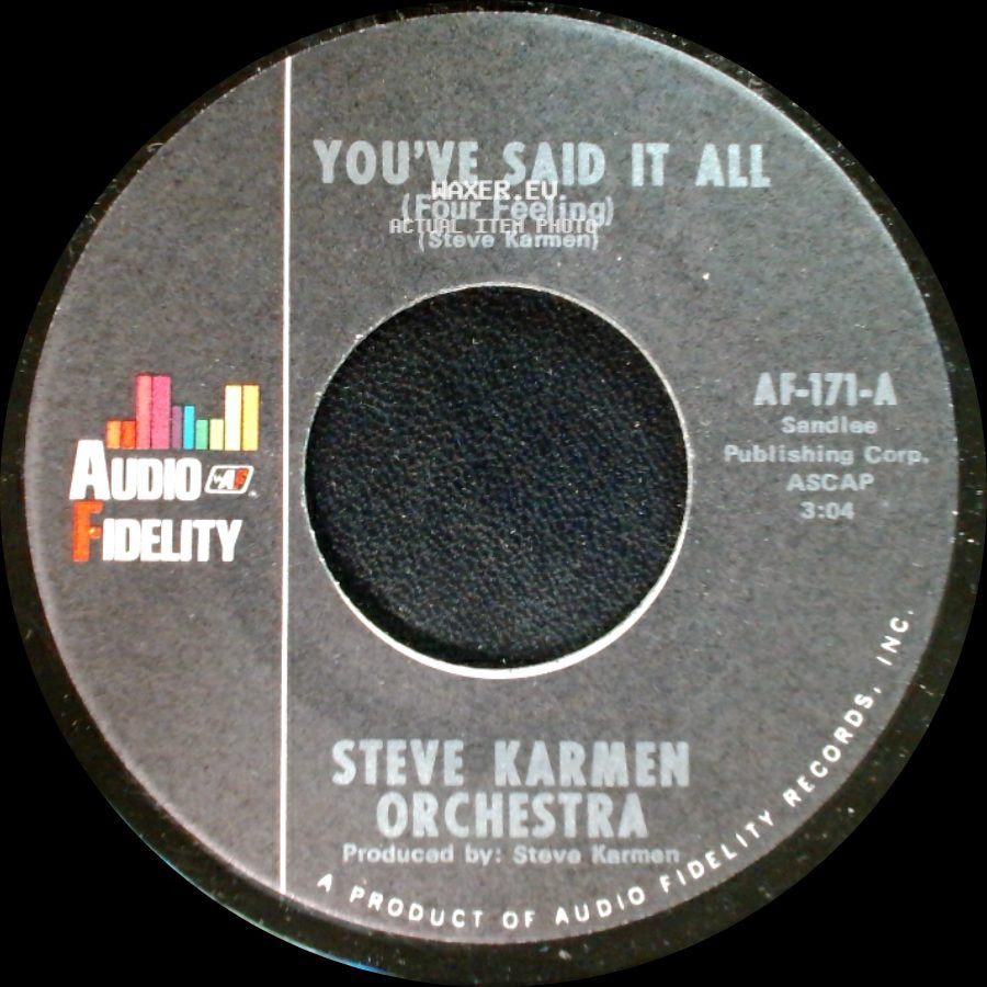 Steve Karmen Orchestra - You've Said It All (Four Feeling) / You've Said It All (Tuba Version) side A