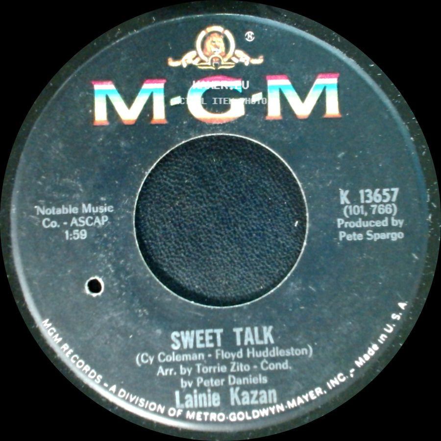 Lainie Kazan - Kiss Tomorrow Goodbye / Sweet Talk side B