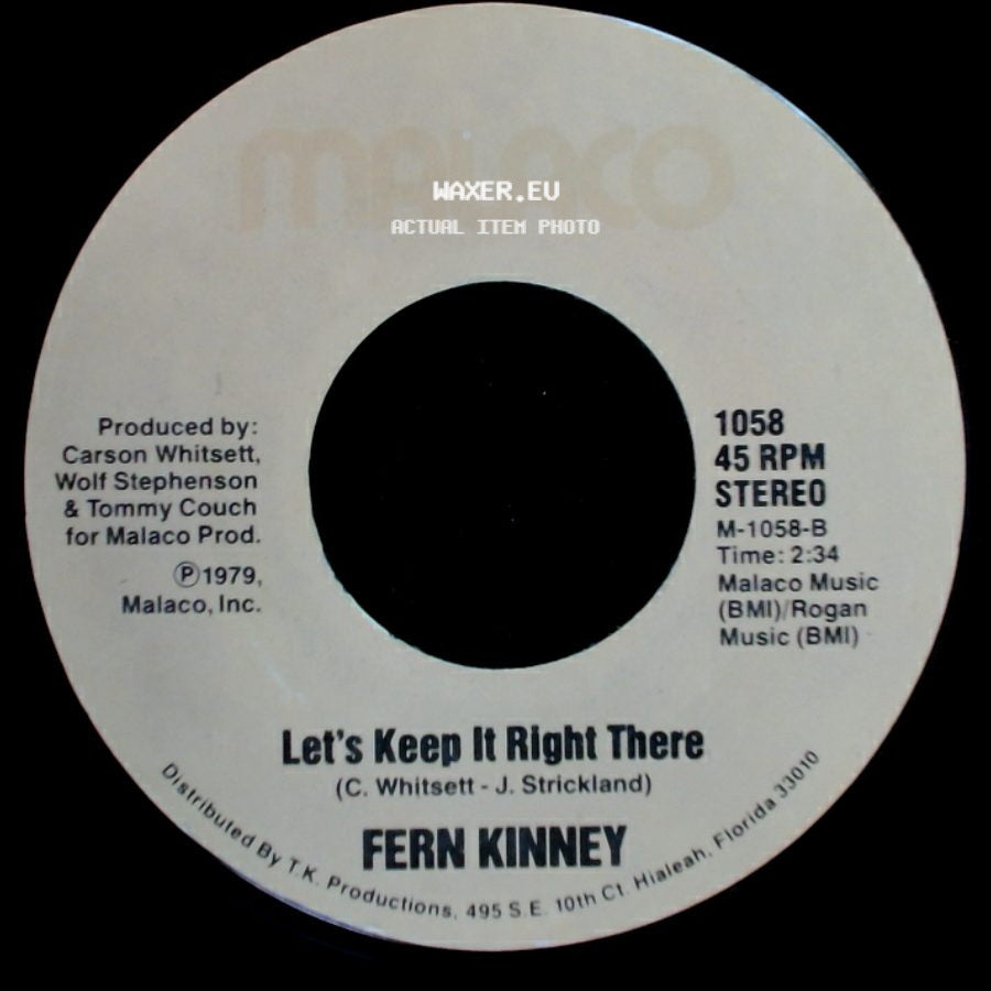 Fern Kinney - Groove Me / Let's Keep It Right There side B