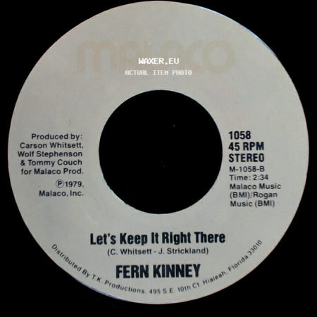 Fern Kinney - Groove Me / Let's Keep It Right There side B