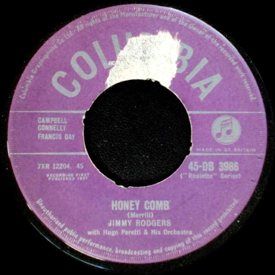 Jimmy Rodgers - Honey Comb / Their Hearts Were Full Of Spring side A