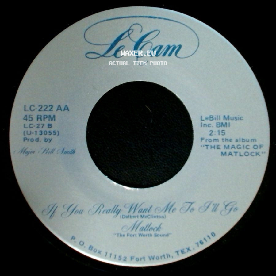 Mattock / Mallock - Oh Buddy (The Music Will Never Die) / If You Really Want Me To I'll Go side B
