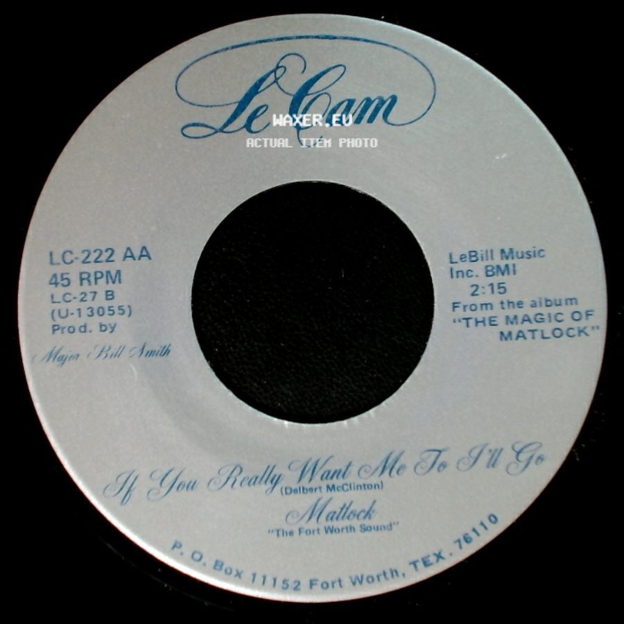 Mattlock - Oh Buddy (The Music Will Never Die) / If You Really Want Me To I'll Go side B