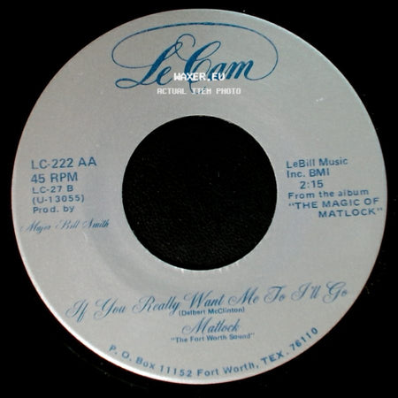 Mattlock - Oh Buddy (The Music Will Never Die) / If You Really Want Me To I'll Go side B