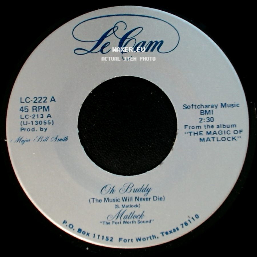 Mattlock - Oh Buddy (The Music Will Never Die) / If You Really Want Me To I'll Go side A