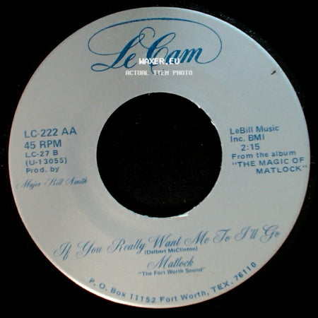 Mattlock - Oh Buddy (The Music Will Never Die) / If You Really Want Me To I'll Go side B