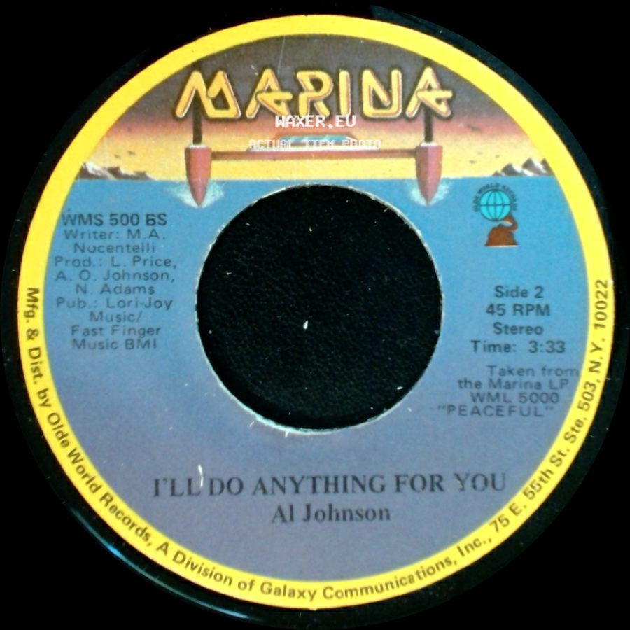 Al Johnson - It's Not Too Late / I'll Do Anything For You side B