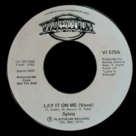 Sylvia - Lay It On Me (Vocal) / Lay It On Me (Vocal) side A