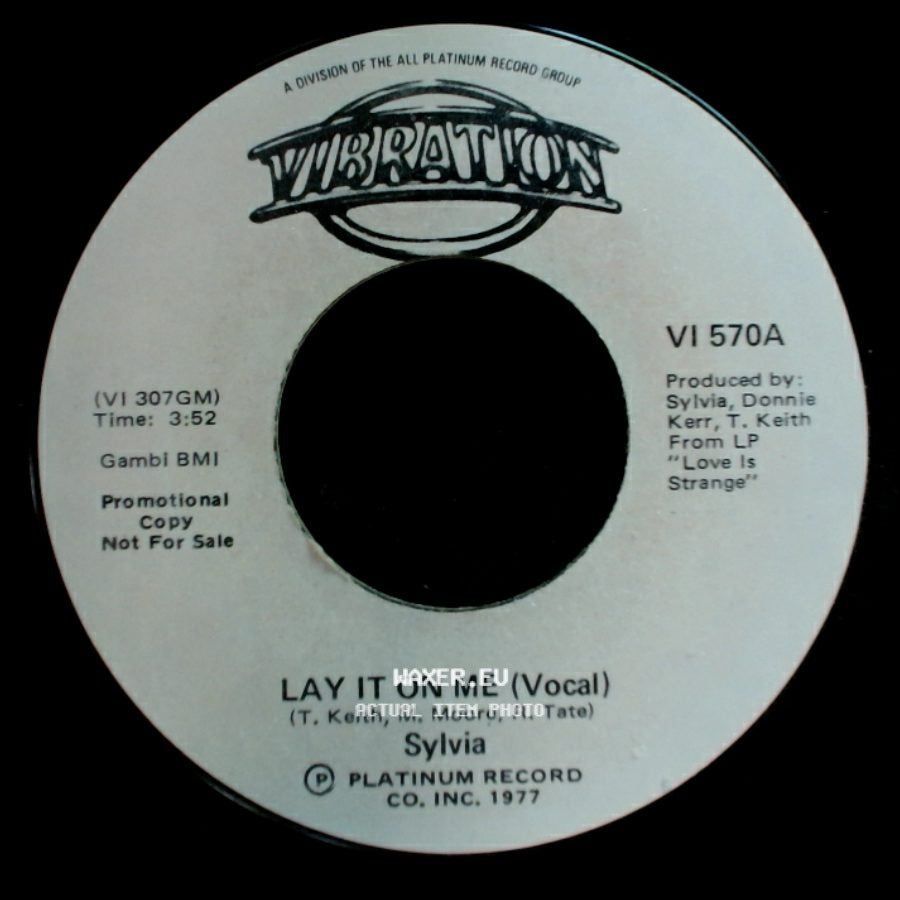 Sylvia - Lay It On Me (Vocal) / Lay It On Me (Vocal) side B