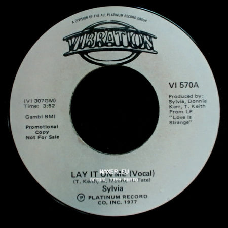 Sylvia - Lay It On Me (Vocal) / Lay It On Me (Vocal) side B