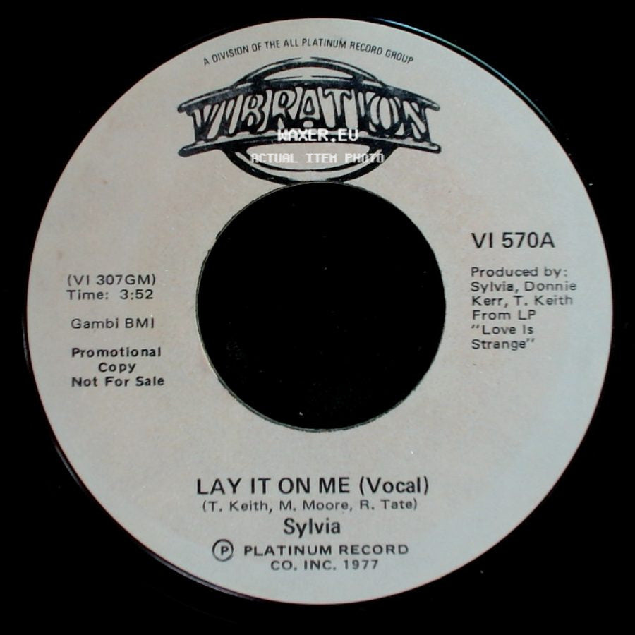 Sylvia - Lay It On Me (Vocal) / Lay It On Me (Vocal) side B