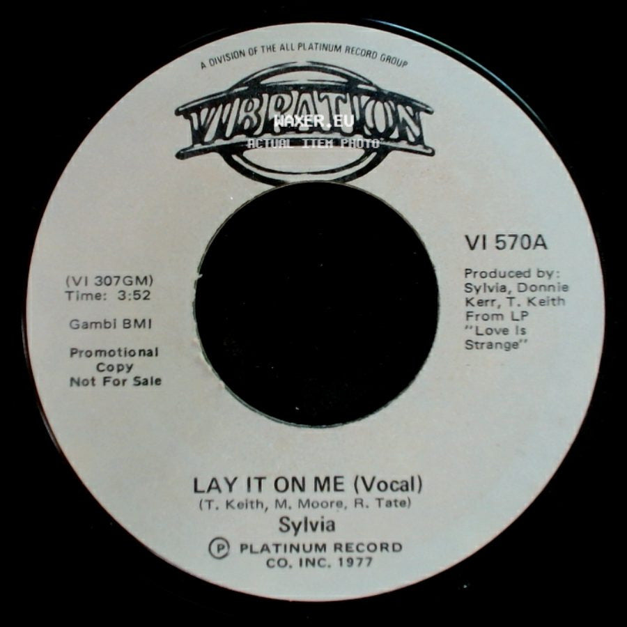 Sylvia - Lay It On Me (Vocal) / Lay It On Me (Vocal) side B