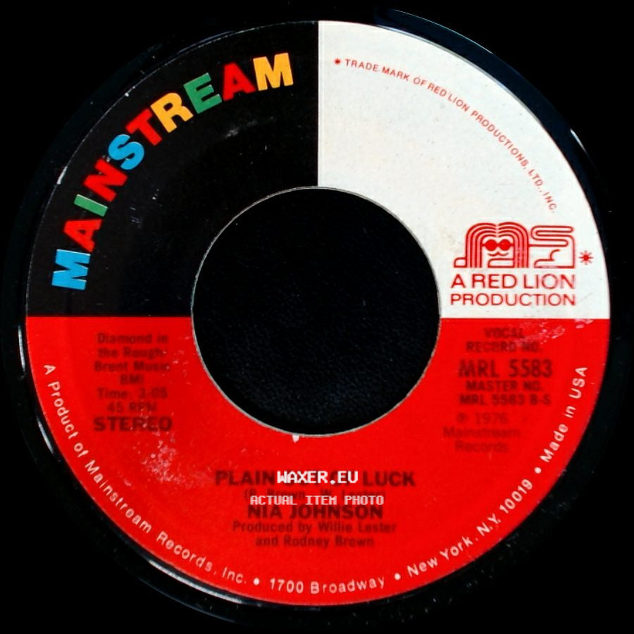 Nia Johnson - Plain Out Of Luck / You Are The Spice Of My Life side A
