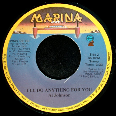 Al Johnson - It's Not Too Late / I'll Do Anything For You side B
