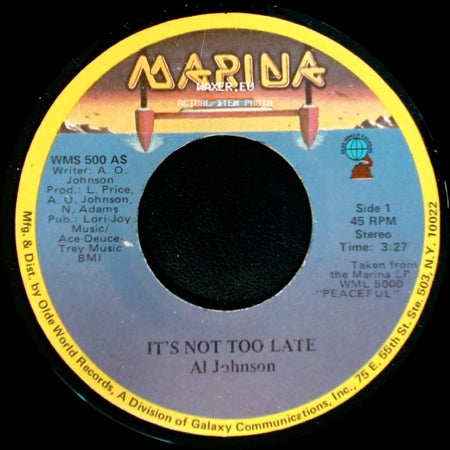 Al Johnson - It's Not Too Late / I'll Do Anything For You side A