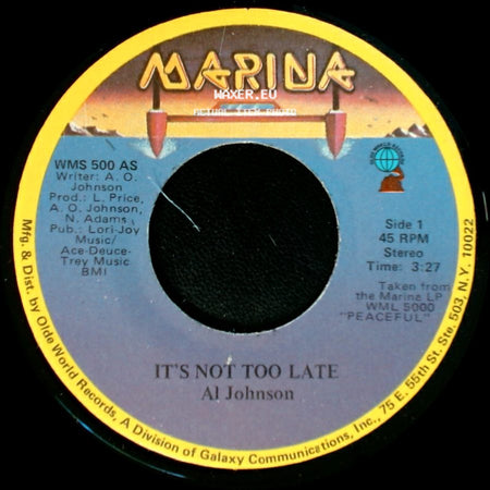 Al Johnson - It's Not Too Late / I'll Do Anything For You side A